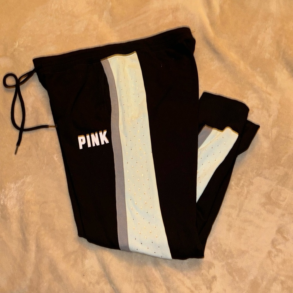 Pink rhinestone joggers
